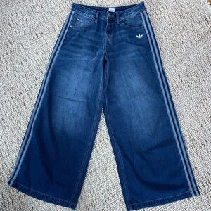 Adidas Women's Dark Blue Flare Jeans